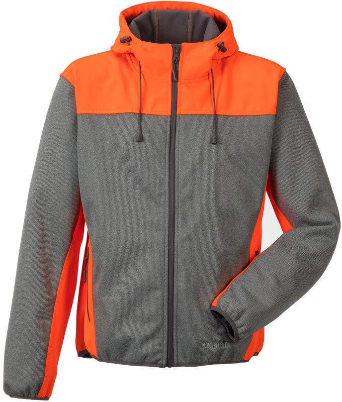 Planam Outdoor Kontrast Softshelljacke grau/orange