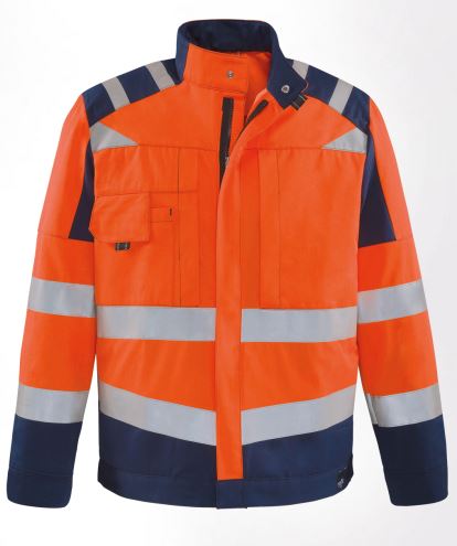 Langjacke 2082 WARNSCHUTZ NEWLINE leuchtorange/marine