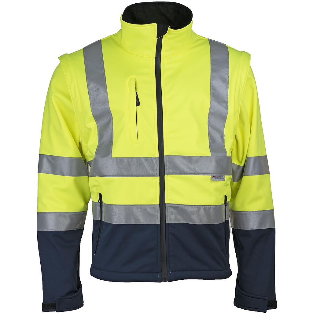 Prevent®Trendline Warnschutz-Softshelljacke 2in1 gelb/marine - Auslaufartikel
