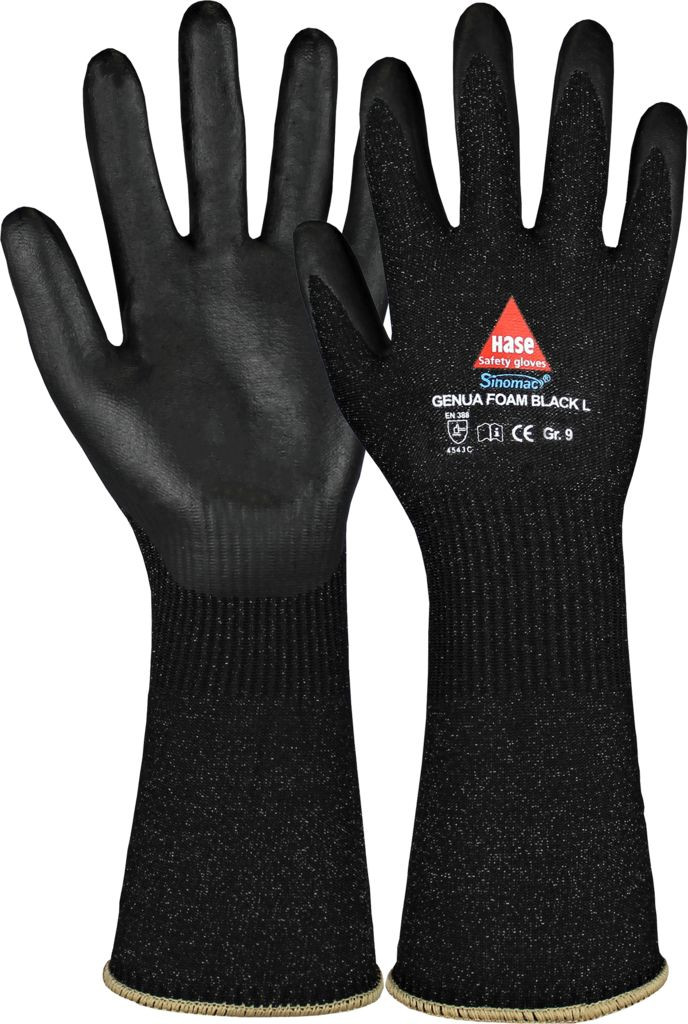 HASE Handschuhe GENUA FOAM BLACK LONG
