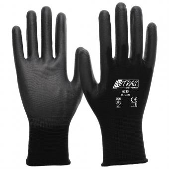 NITRAS® Nylonhandschuhe, schwarz, PU-Beschichtung, schwarz, EN 388