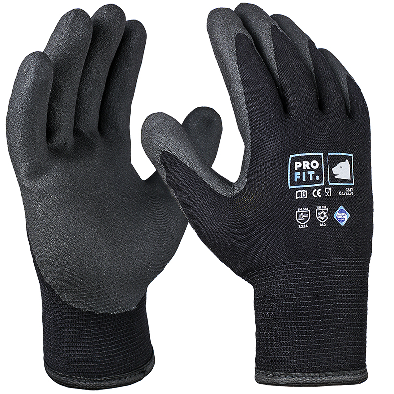 Pro-Fit® HPT-Polymer-Winterhandschuh, Doppelstrick, schwarz/schwarz