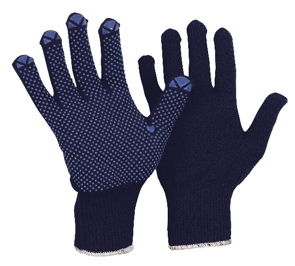 Strickhandschuhe einseitig benoppt dunkelblau