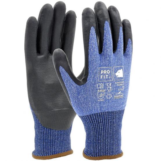 Polymer-P Schnittschutzhandschuh Level F, Steel-Fiber, blau/schwarz