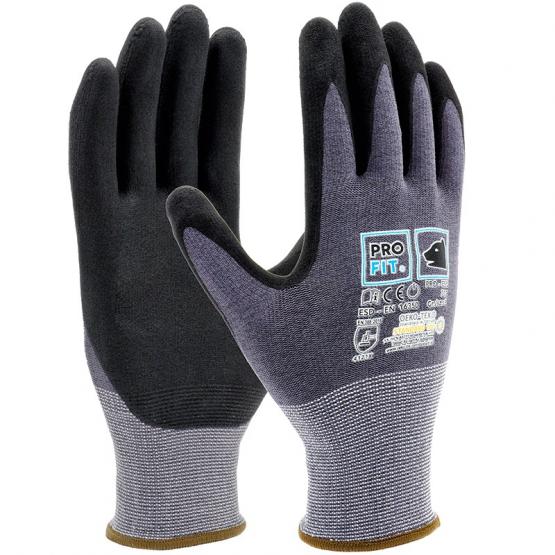 PRO FIT® PRO ESD Nitrilschaum-Feinstrickhandschuh grau/schwarz ESD - EN 16350 6