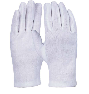 Pro-Fit® Baumwoll-Trikot-Handschuh, reinweiß, Schichtel, einfach, gesäumt
