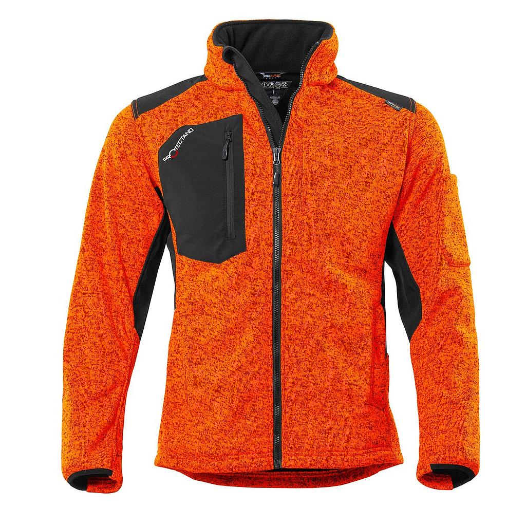 Qualitex Protectano Strickfleecejacke orange-meliert