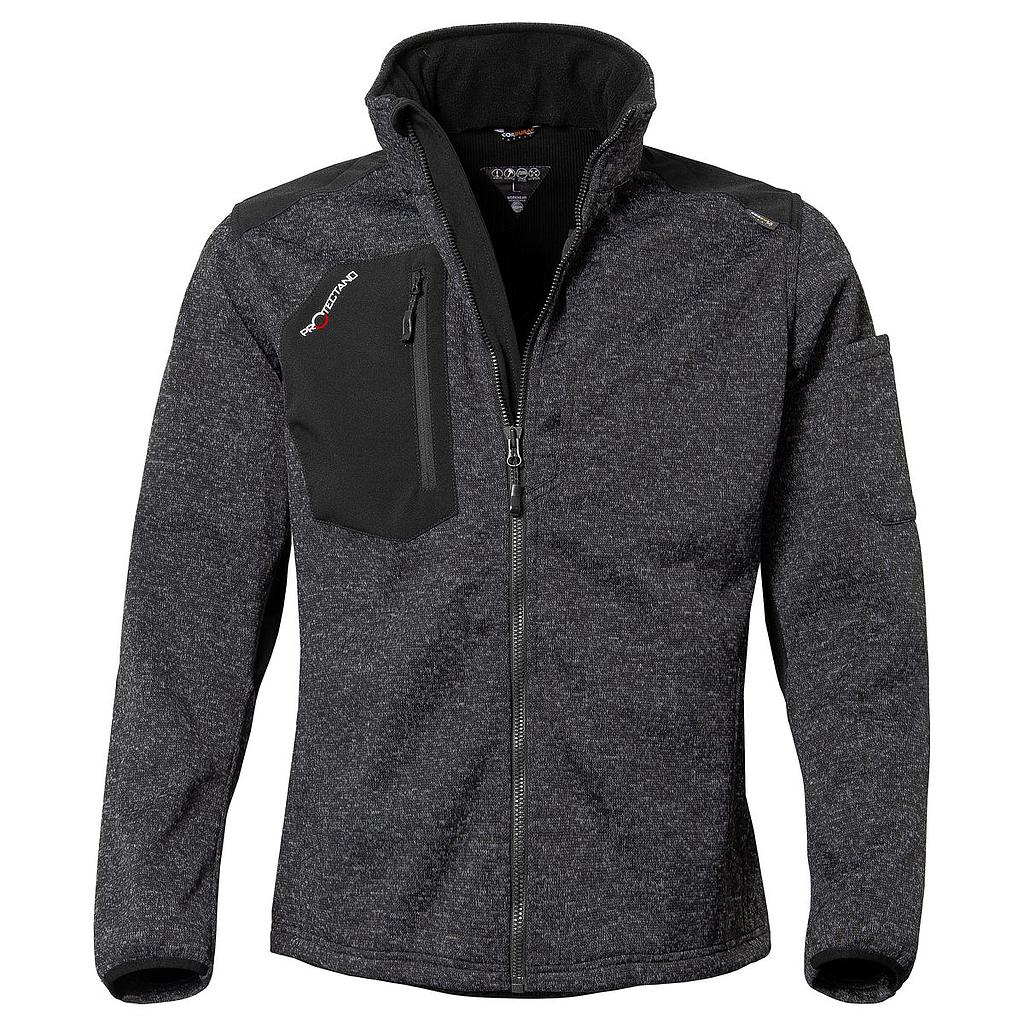 Qualitex Protectano Strickfleecejacke schwarz-meliert