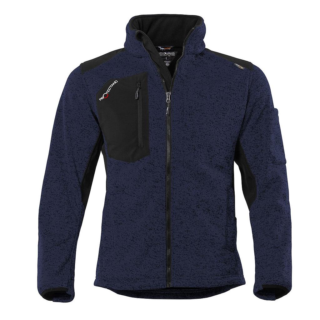 Qualitex Protectano Strickfleecejacke navy-meliert