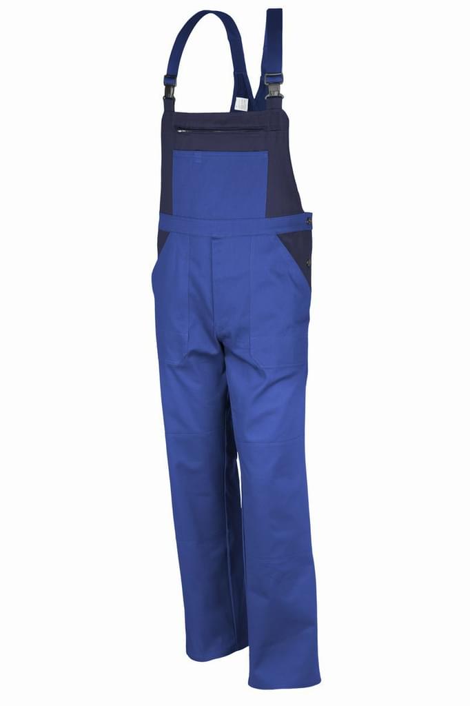 Qualitex Basic 2-farbig Latzhose BW 240g kornblau/marine