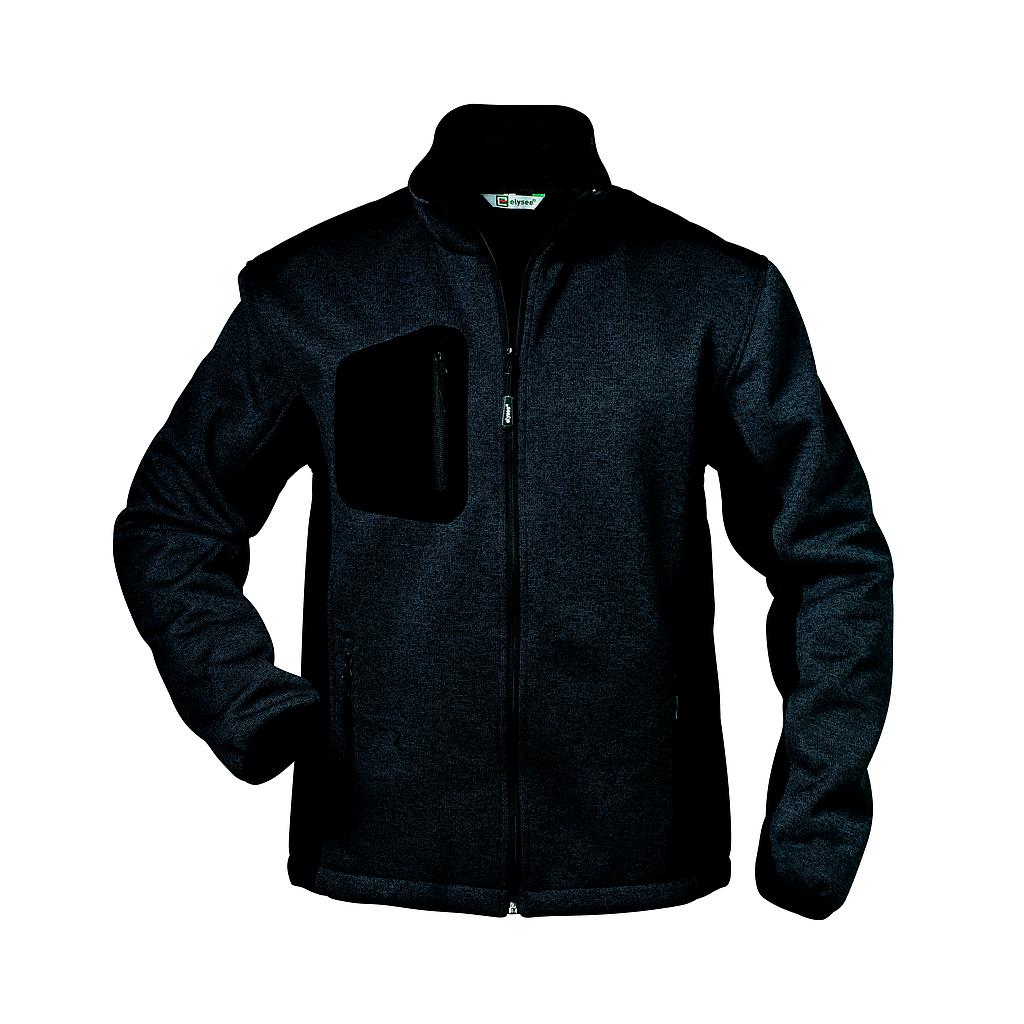 Strickfleecejacke Innsbruck dunkelgrau melange/schwarz