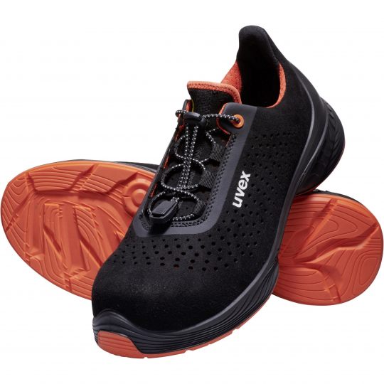 uvex 1 G2 gelochter Halbschuh schwarz orange  S1 SRC Weite 11