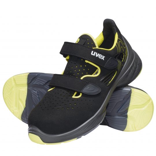 uvex 1 G2 Sandale schwarz lime S1 SRC Weite 14