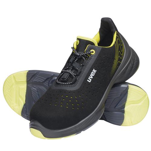 uvex 1 G2 gelochter Halbschuh schwarz lime S1 SRC Weite 12