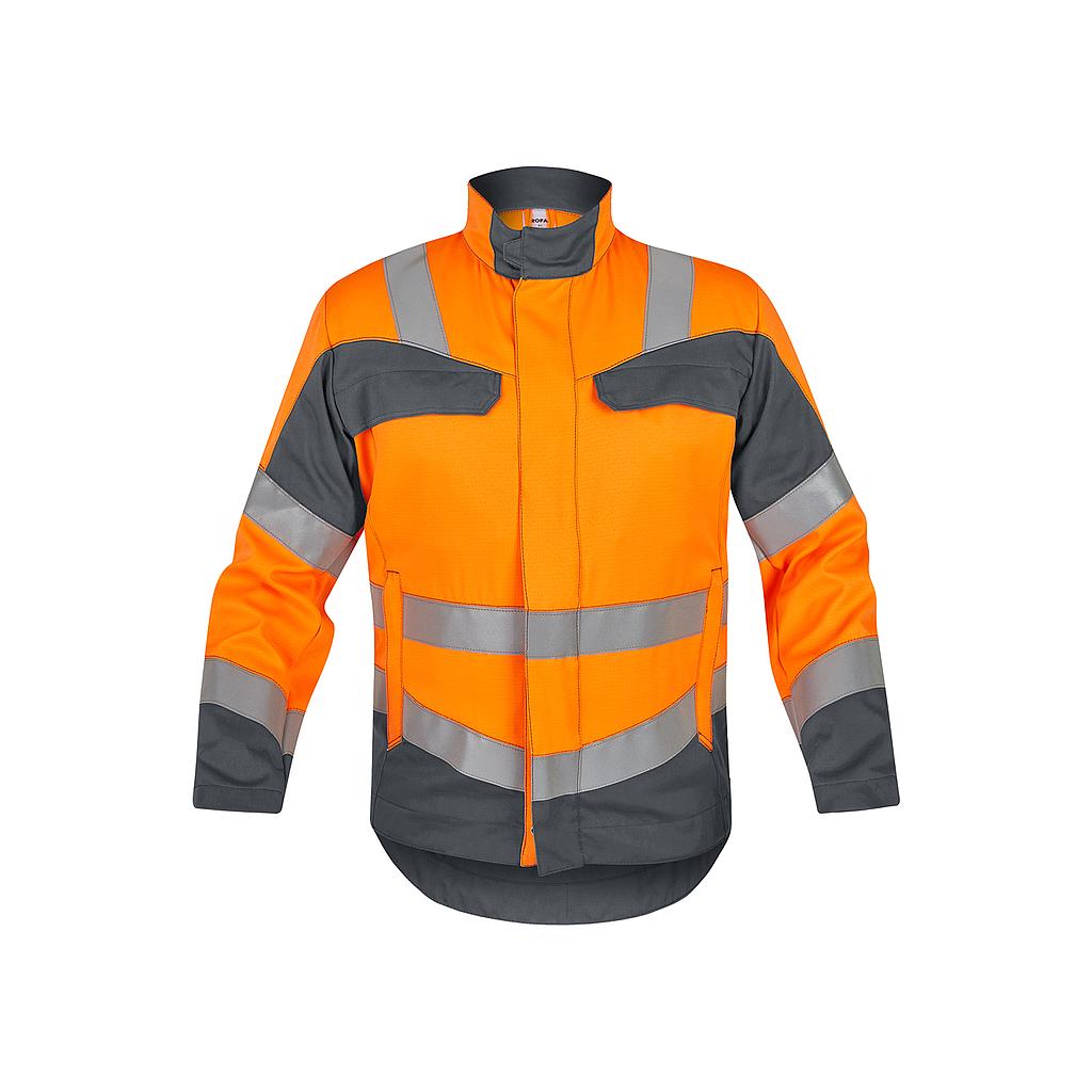 Jacke 2384 Multiseven teilw. zweilagig leuchtorange/grau