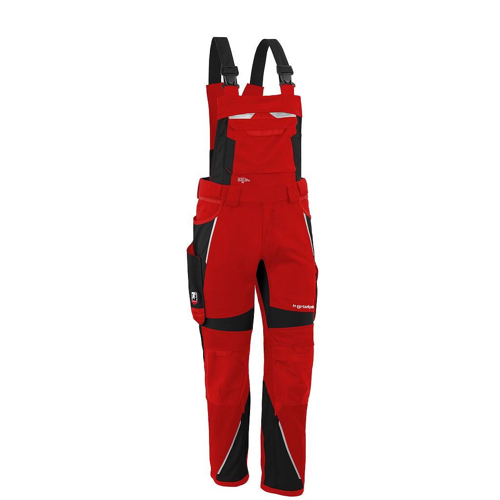 Grizzlyskin IRON Latzhose rot/schwarz