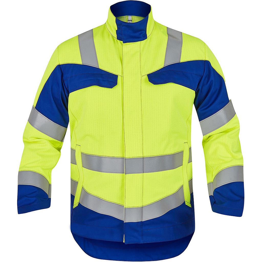 Jacke 2384 Multiseven teilw. zweilagig leuchtgelb/kornblau