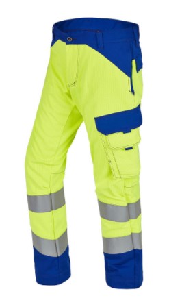 Bundhose 2385 Multiseven teilw. zweilagig leuchtgelb/kornblau