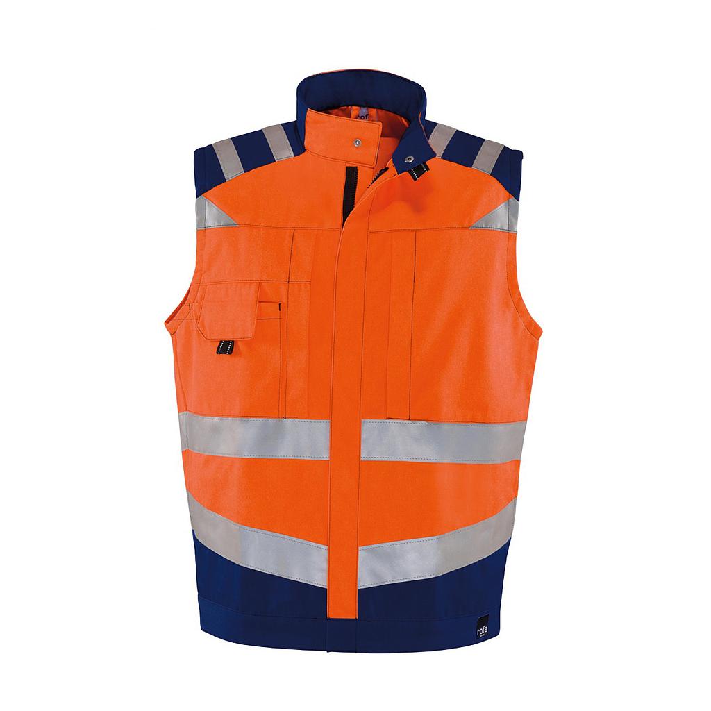 Rofa Weste 2085 WARNSCHUTZ NEWLINE leuchtorange/marine