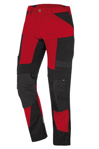FHB® Arbeitshose Leo elastisch rot-schwarz 