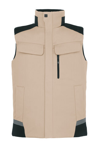 FHB® Arbeitsweste HAUKE beige-schwarz