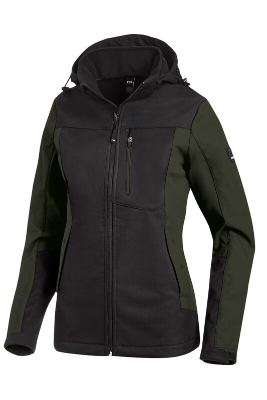 FHB® Julia Softshelljacke Damen oliv-schwarz  