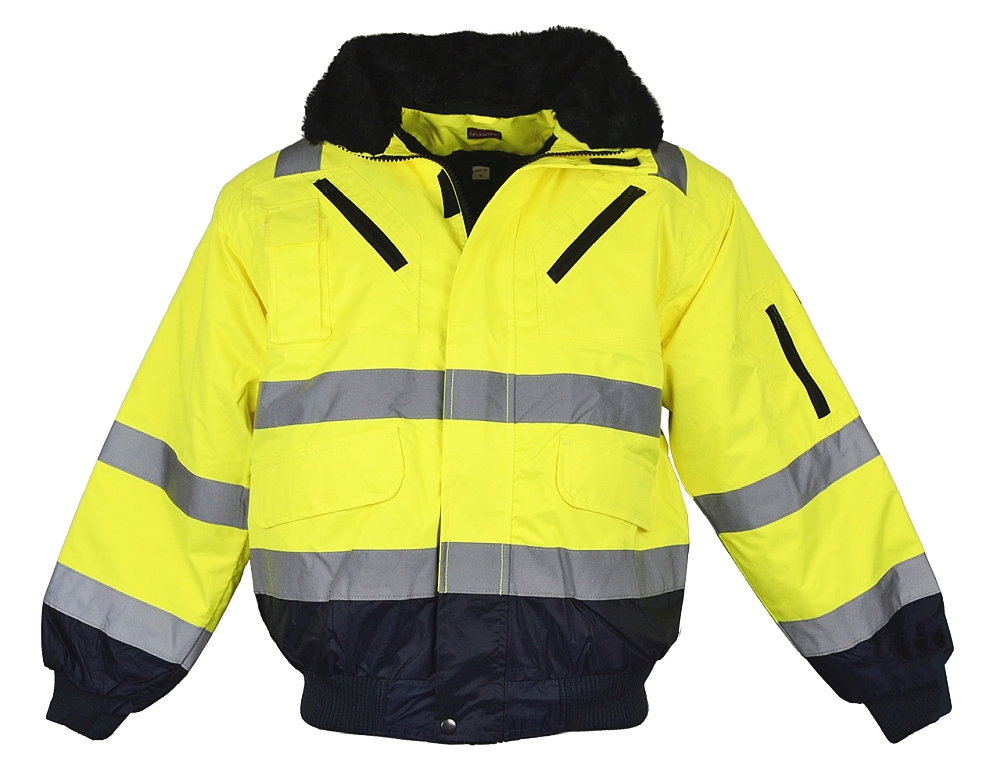 LeiKaTex® • Multifunktionale Pilotenwarnschutzjacke nach EN ISO 20471 + EN 343 • neongelb / marineblau 