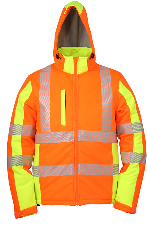Softshell-Warnschutz-Winterjacke warnorange / neongelb
