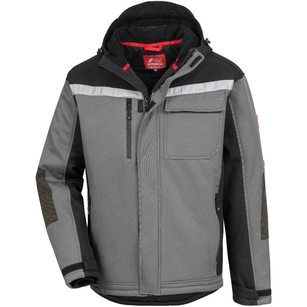 NITRAS® MOTION TEX PLUS, Winter-Softshelljacke grau / schwarz