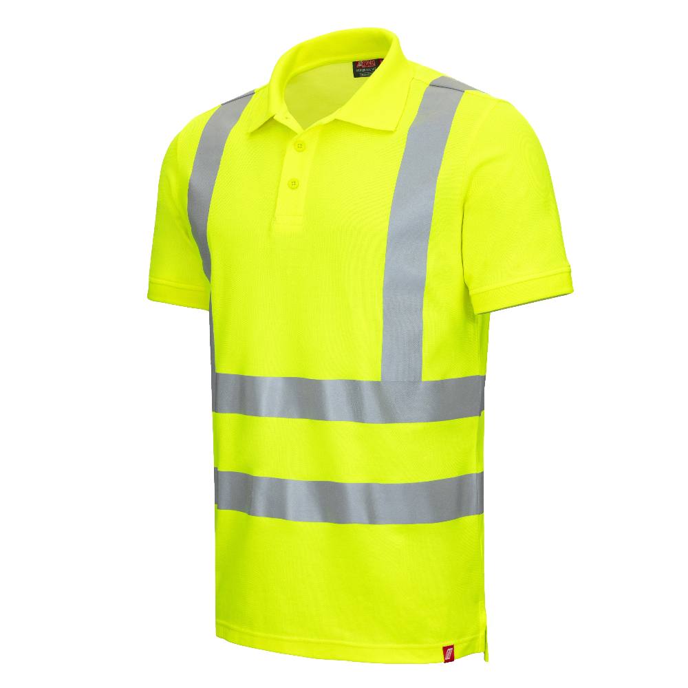 NITRAS® MOTION TEX VIZ, Warnschutz-Poloshirt, Kurzarm, EN ISO 20471 neongelb