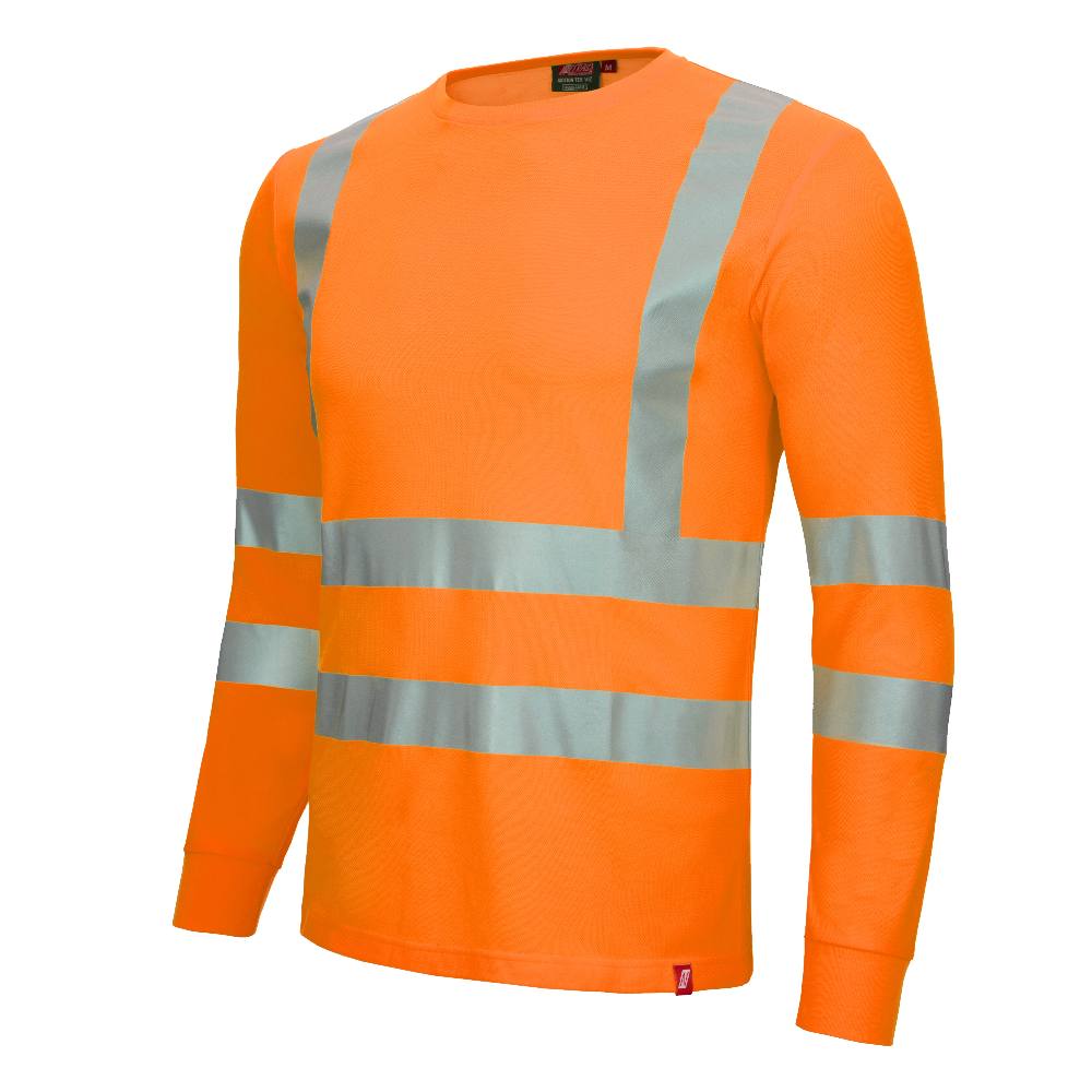 NITRAS® MOTION TEX VIZ, Warnschutz-Langarmshirt, EN ISO 20471 neonorange