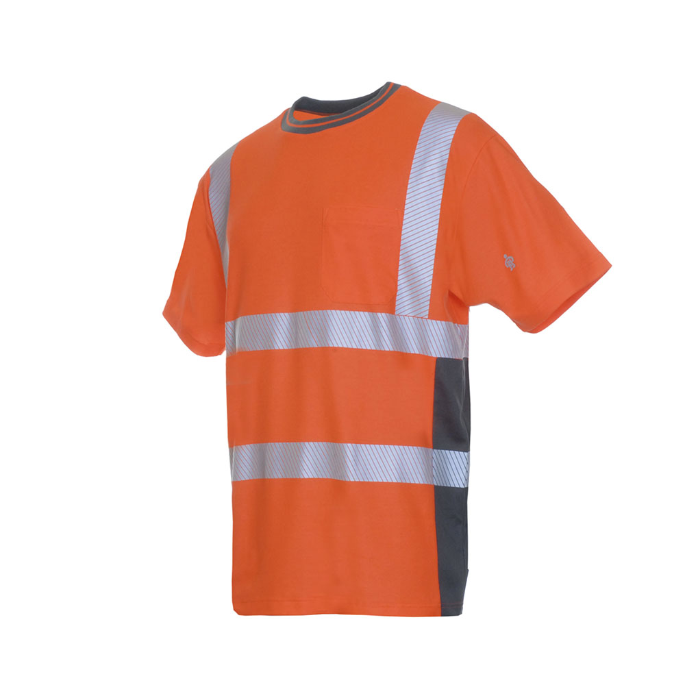 LeiKaTex®  BRIGHT LINE Warnschutz-T-Shirt  warnorange EN ISO 20471 Klasse 2
