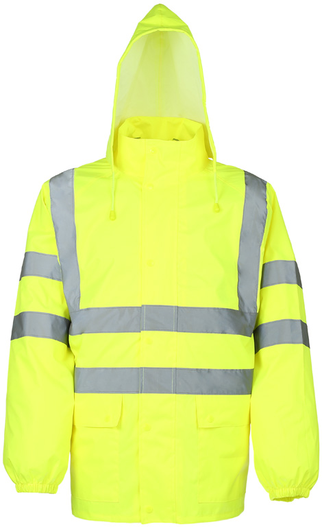 Warnschutz-Regenjacke nach EN ISO 20471 + EN 343 • warngelb