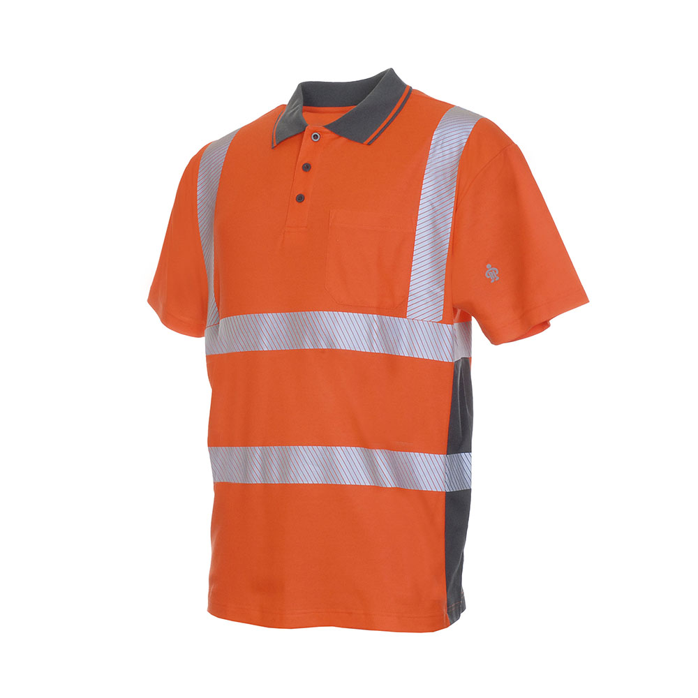 LeiKaTex® BRIGHT LINE Warnschutz-Polo-Shirt EN ISO 20471 Klasse 2 warnorange