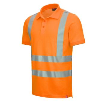 NITRAS® MOTION TEX VIZ, Warnschutz-Poloshirt, Kurzarm, EN ISO 20471 neonorange
