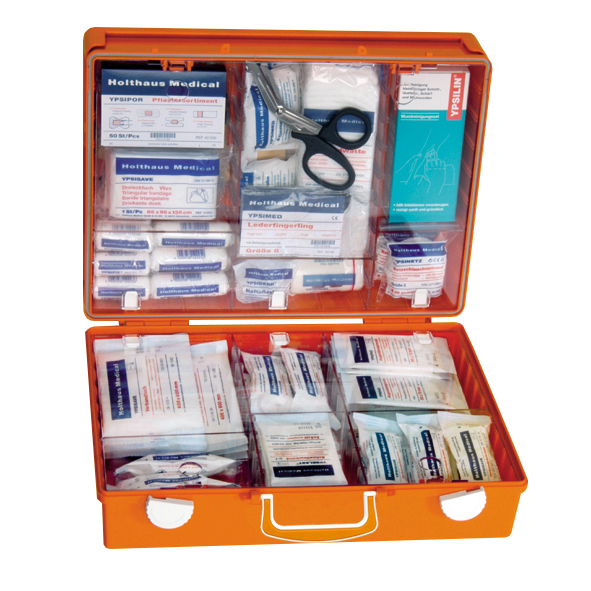 Erste-Hilfe-Koffer MULTI orange 40 x 30 x 15 cm gefüllt mit DIN 13169 erweitert