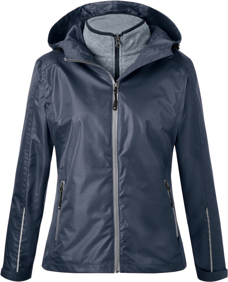 James & Nicholson Damen 3-in-1 Jacke navy/silver