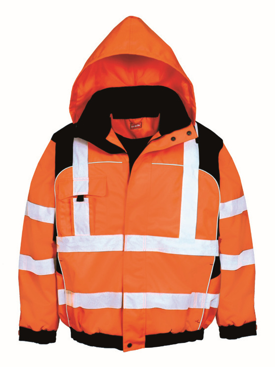 LeiKaTex® • Pilotenwarnschutzjacke nach EN ISO 20471 + EN 343 • warnorange / schwarz 