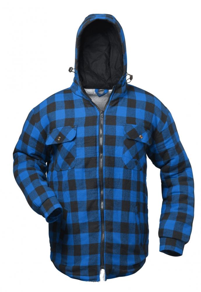Thermohemd ALBERTA mit Kapuze blau-schwarz kariert