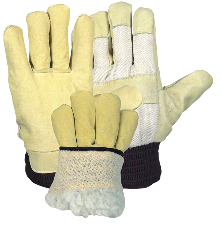 Winterhandschuh • Polyacrylfutter im Handschuh • Strickbund mit Moltonfutter • gelb • Damengröße