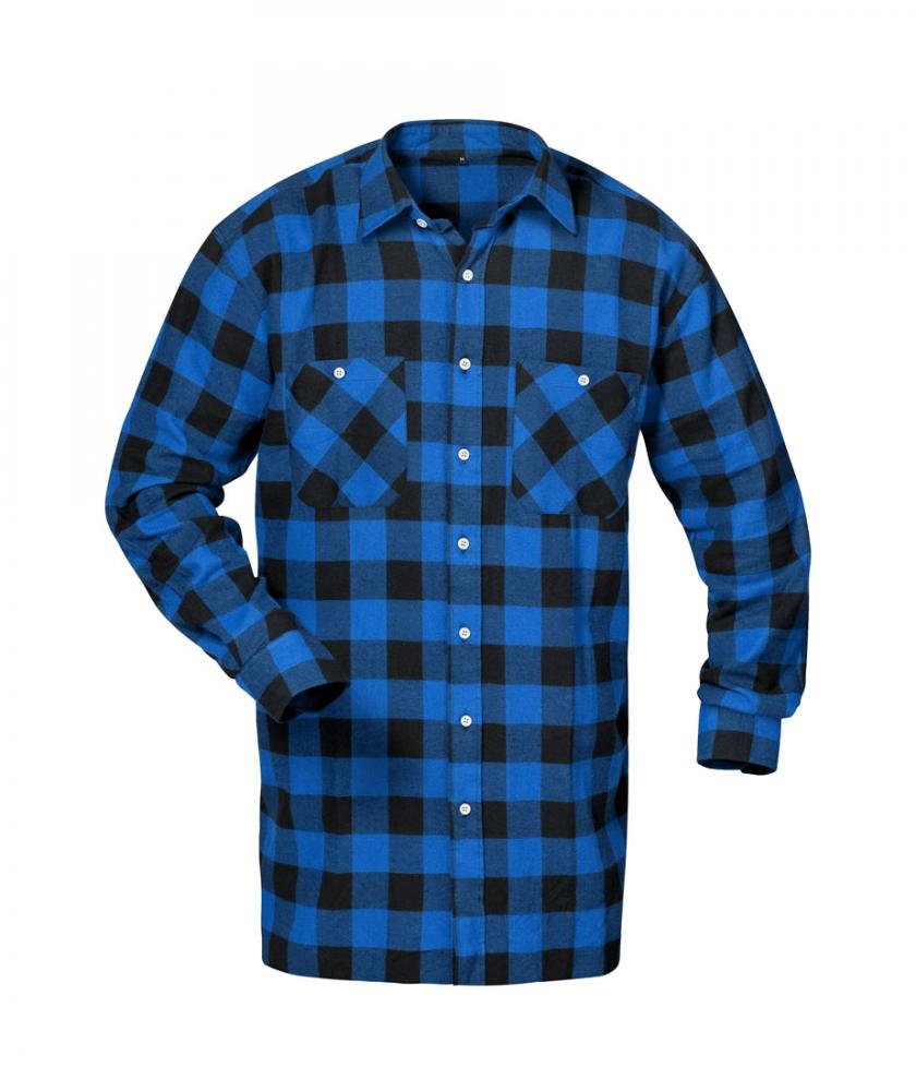 Flanellhemd MICHIGAN blau/schwarz kariert
