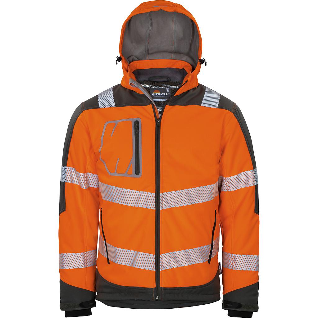 Vizwell Winter-Softshelljacke leuchtorange-grau