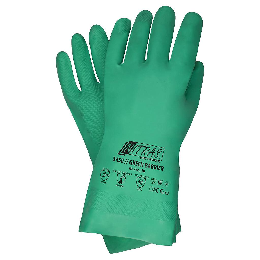 NITRAS GREEN BARRIER, Chemikalienschutzhandschuhe, Nitril, grün, Länge 32 cm