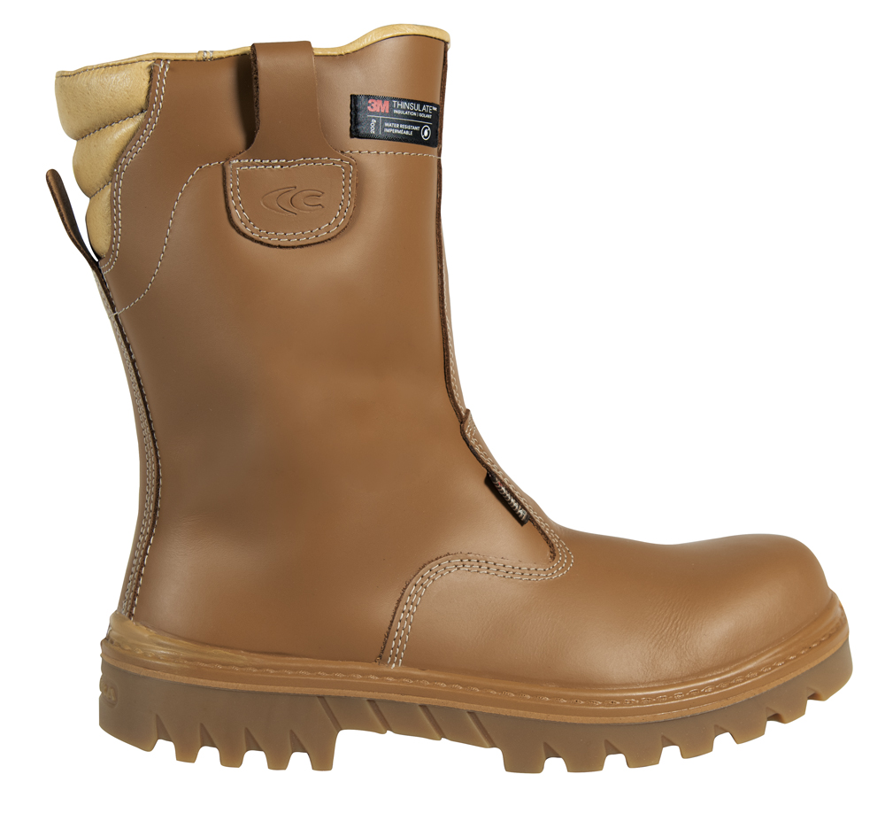 COFRA® MONTANA S3 HI CI HRO SRC STIEFEL LEDER BEIGE/BRAUNER STOFF+THINS.200/APT ZWISCHENSOH