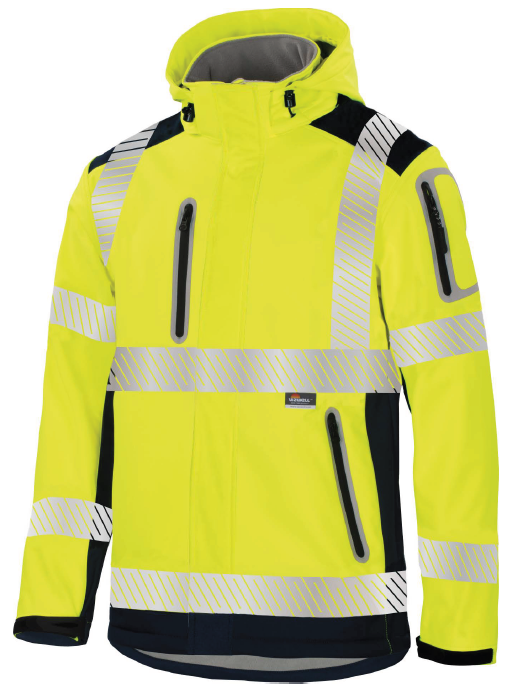 (neu) Kontrast Softshelljacke leuchtgelb/marine