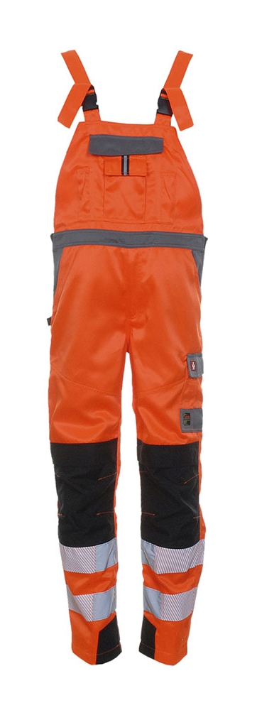 LeiKaTex® BRIGHT LINE Warnschutz Latzhose EN ISO 20471 Klasse 2 • warnorange