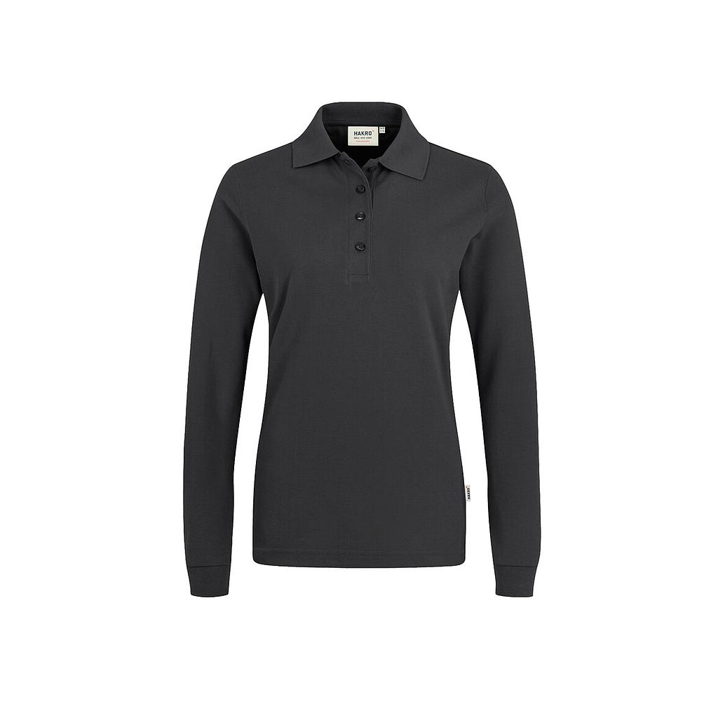 Hakro® Damen-Longsleeve-Poloshirt MIKRALINAR® karbongrau