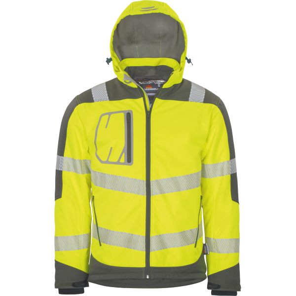 Vizwell Winter-Softshelljacke leuchtgelb-grau