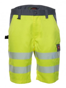 LeiKaTex® • BRIGHT LINE • SHORTS • EN ISO 20471 Klasse 1 • neongelb