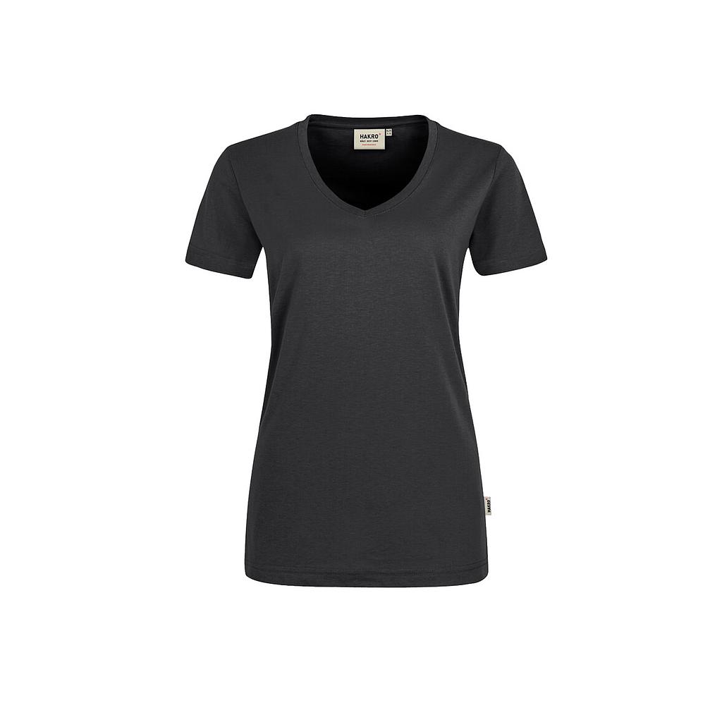 Hakro® Damen-V-Shirt MIKRALINAR carbongrau